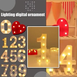 LED Light Up Alphabet Letters Plastic Numbers Standing Party Birthday Decor - Picture 1 of 28