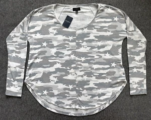 NUEVO CON ETIQUETAS LUCKY BRAND Top Manga Larga Invierno Camuflaje Cuello Redondo - Mujer Talla Grande - Imagen 1 de 6