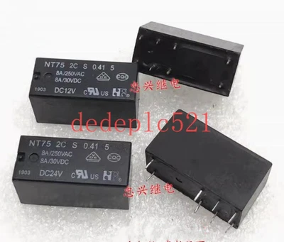 3 PCS NEW NT75 2C S 0.41 5 DC12V power electromagnetic relay - Image 1 of 3