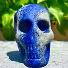 260G+Natural+Lapis+lazuli+skull+quartz+crystal+carved+skull+gem+reiki+healing