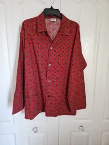 Camisa de pijama ORVIS Creazione para hombre vintage sarga manga larga patrón de escudo L/XL - Imagen 1 de 8