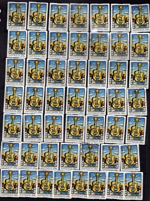 BULK LOT: 2007 Australia  BIG THINGS GOLDEN GUITAR TAMWORTH NSW   50 Used Stamps - Image 1 of 2