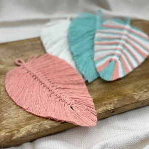 Makramee-Blatt,Boho,Wohndeko,Fenterdekoration,Wandkunst,Wandbehang,Natur,Deko - Bild 1 von 18