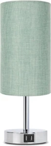 Touch Control Bedside Table Lamp with USB Port - for Bedroom Wood 3 Way Dimmable - Picture 1 of 14