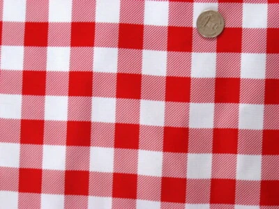 RED PICNIC CHECK VINYL OILCLOTH TABLECLOTHS DINE KITCHEN PATIO 6 SIZE 48x48-108 - Image 1 of 2