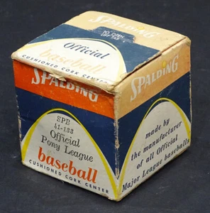 SPALDING Vintage OFFICIAL PONY LEAGUE CORK BASEBALL / New Sealed in UNOPENED BOX - Picture 1 of 2