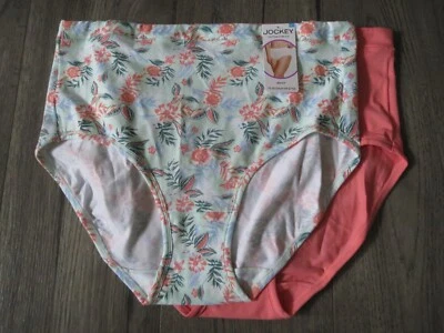 Lote/2 bragas calzoncillos de algodón elástico coral/verde para mujer talla 9/XXL NUEVAS CON ETIQUETAS Foto 1 de 3