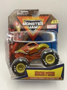 Camión Monster Jam Series Iron Man Marvel Serie 1 2024 con bandera del equipo 1:64 nuevo en caja - Imagen 1 de 3