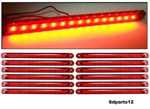 Luci Ingombro a LED 12-24V 12 Luci Laterali Ingombro Rosso Camion x12 - Foto 1 di 3