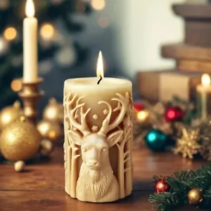 Christmas tree carving pattern cylindrical candle silicone mold Christmas gifts - Picture 1 of 7