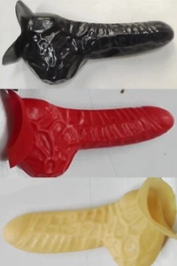 Mens Sexy Latex Penis Sheath 100% Rubber Condom Cosplay Fetish Party BDSM - Picture 1 of 9