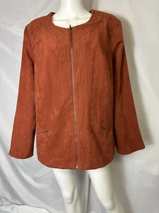 Dressbarn Zip Up Light Jacket Size  18/20  Burnt Orange 100% Polyester - Picture 1 of 4