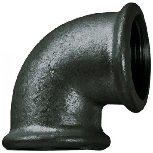 2" X 1" BSP Reducing Elbow 90° Female/Female Black Malleable Iron Fitting - Image 1 of 1