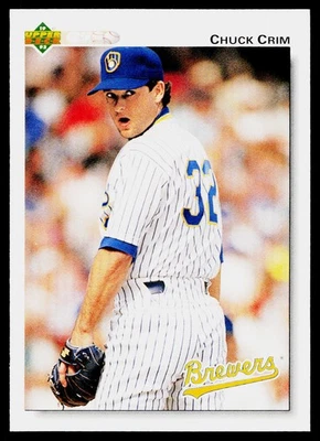 1992 Upper Deck - Chuck Crim #496 - Milwaukee Brewers - Image 1 of 2