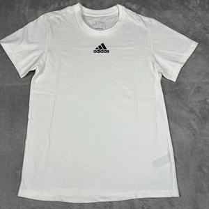 Adidas T-Shirt Kurzarm weiß Größe S schwarz Logo dezent Regular Fit - Bild 1 von 8