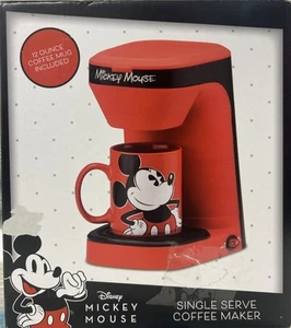 Disney Mickey Mouse Single Serve Coffee Maker with Mug - Red & Black - Compact - Picture 1 of 1