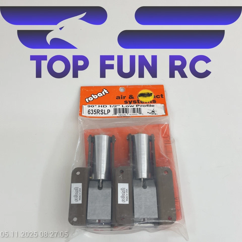 ROBART 635RSLP 90° HD 1/2" LOW PROFILE RETRACTS FOR RC AIRPLANES UP TO 32 LBS - Image 1 of 1