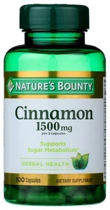 Cinnamon Capsules, Herbal Supplement, Supports Sugar Metabolism, 1500mg, 100 ... - Picture 1 of 1