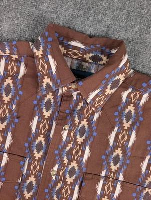 Wrangler Pearl Snap Aztec Long Sleeve Shirt Mens Small Western Cowboy - Image 1 of 4