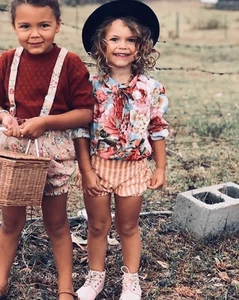 Lacey Lane Mädchen 4t Kleinkind Unterteil Pull On Cremefarben Vintage Rosa Bloomer Shor - Bild 1 von 5