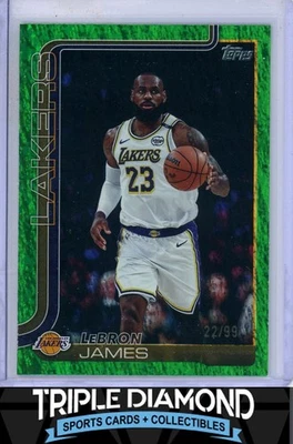 2025-26 Topps Flagship LeBron James Green Holo Foil #22/99 LA Lakers P100 - Image 1 of 2