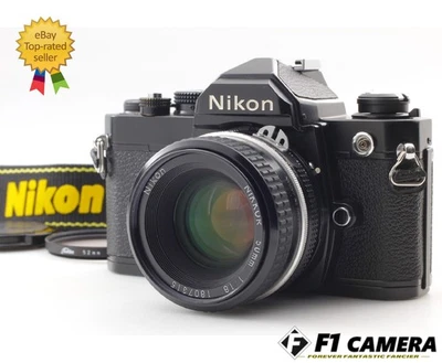 [Ecc + 5] Nikon FM fotocamera reflex nera pellicola 35 mm obiettivo Ai 50... - Immagine 1 di 4