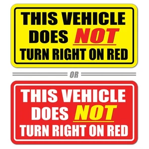 This Vehicle Does Not Turn Right on Red Sticker - Semi Truck Safety Vinyl Fleets - Picture 1 of 4