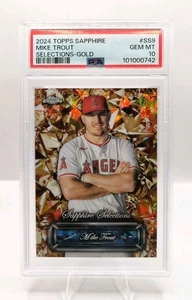 2024 Topps Chrome Sapphire Selections Gold Mike Trout #SS9 PSA 10 GEM MT - Picture 1 of 3