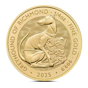 2025 1/4 oz British Tudor Beasts: Greyhound of Richmond Gold Coin (BU) - Picture 1 of 4