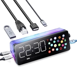 Laptop Docking Station, 7-in-1 USB C Docking Station with Screen, Multiple Apps - Afbeelding 1 van 7