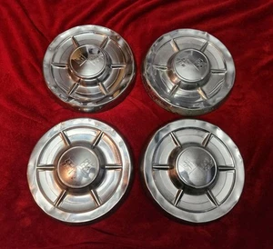 1959 Chevrolet Corvette Hubcaps 1960 Belair Center Caps Dog Dish Wheel Covers  - Picture 1 of 1