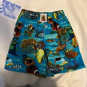 VTG Yo Wear Max Boxxer Kids Unisex Shorts Turquoise Ocean 100% Cotton NOS USA M - Picture 1 of 4