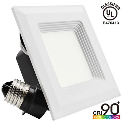TORCHSTAR 9W 4 Inch Dimmable LED Square Downlight Recessed Ceiling Can Light, 5000K