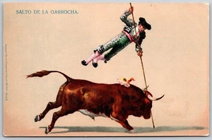 Postcard Mexico Salto de la Garrocha Bullfighter Matador Bull UDB - Picture 1 of 2