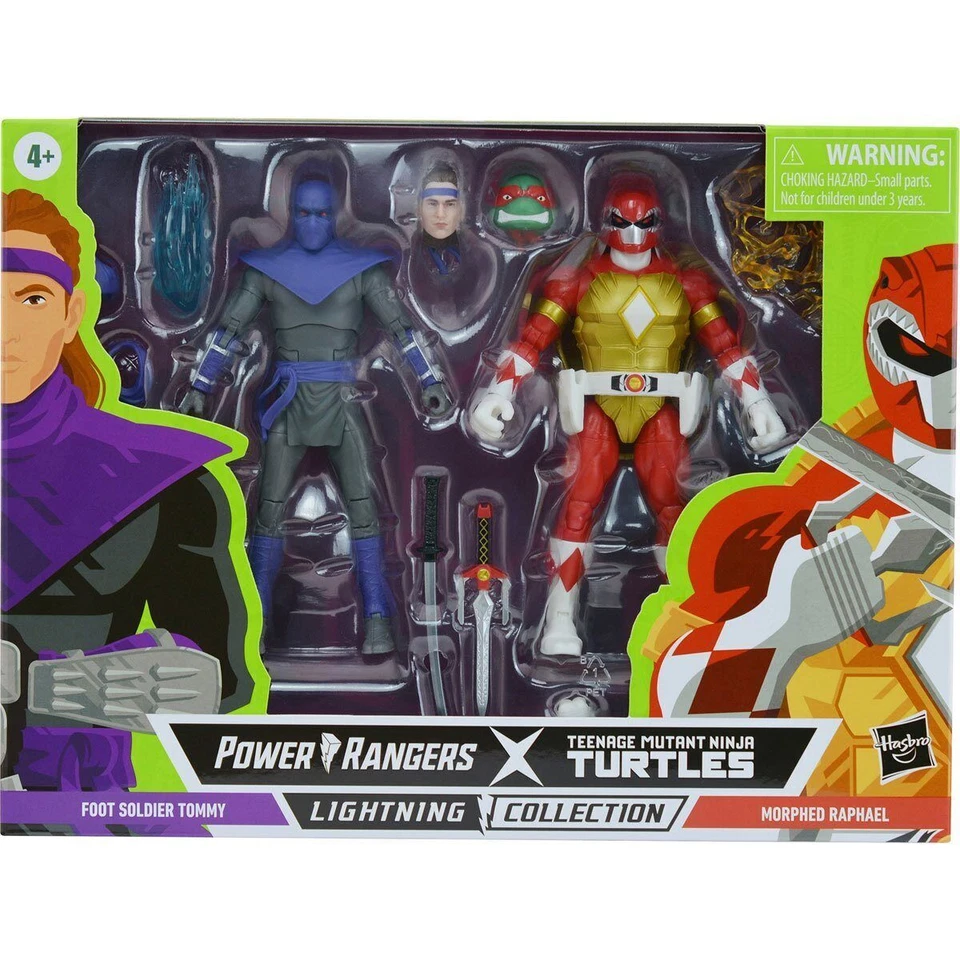 Hasbro Lightning Collection: Power Rangers X Teenage Mutant Ninja Turtles - Morphed Raphael and Foot Soldier Tommy 6" Action Figure Set (F2968)