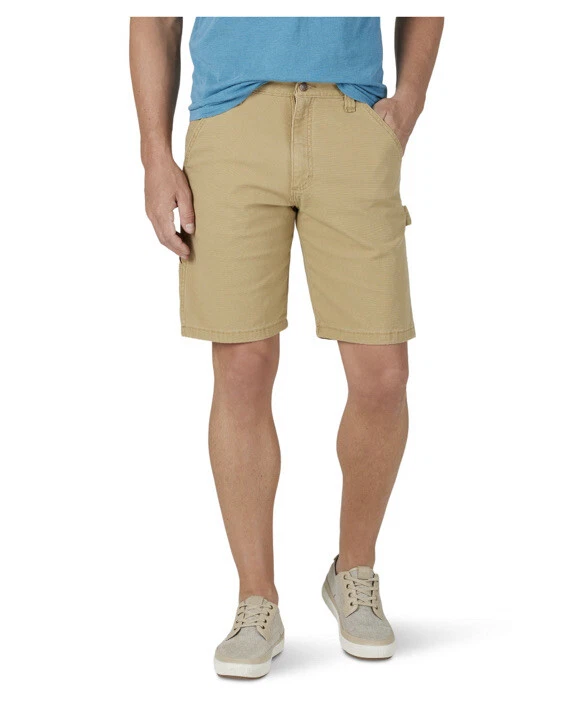 46" Waist | Wrangler Big Mens' Relaxed Fit Carpenter Shorts Medium - Beige
