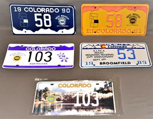 5 NEW ROCKY MTN REGIONAL AUTO LICENSE PLATE COLLECTORS ASSN. SOUVENIR COLORADO - Picture 1 of 11