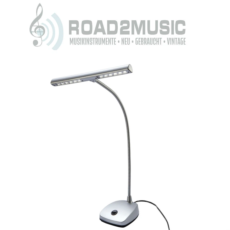 König & Meyer K&M 12297 Pianoleuchte Klavier Leuchte LED silber Netzbetrieb