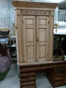 VERY LARGE LATE 19thC STRIPPED PINE CORNER CUPBOARD FULL OF CHARACTER.LOVELY! - Picture 1 of 16