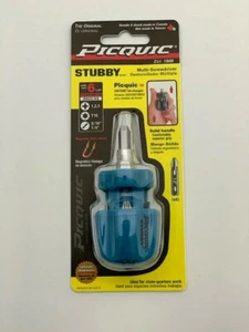 PICQUIC STUBBY Multi Bit Screwdriver Ideal for the Kitchen drawer Bright Blue - Picture 1 of 3