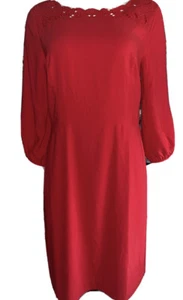 Talbots 2 NWOT Eyelet Trim Red Dress classic Multiple Sizes! - Picture 1 of 9
