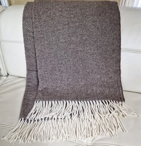 SALE! Merinowolldecke Wolldecke Plaid 100% Merinowolle 140x200 cm Braun - Bild 1 von 2
