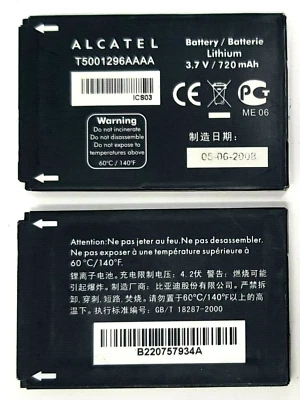 Battery T5001296AAAA For Alcatel OT-E221A OT-E227 OT-E227A OT-V270 OEM 720mAh - Image 1 of 4