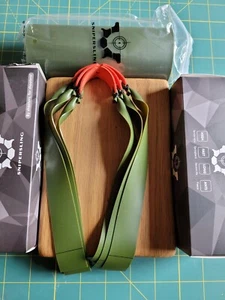 Snipersling .70 Green TTF 25/20 Flat Catapult Bands x3 Slingshot Elastic +10bb - Picture 1 of 6