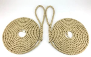 2 x 6 metros de cuerdas de amarre de polihemp sintético de 16 mm, líneas de barco yate vela - Imagen 1 de 5
