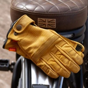 Merlin Leigh D3O Leather Motorcycle Gloves - Sand - Picture 1 of 2