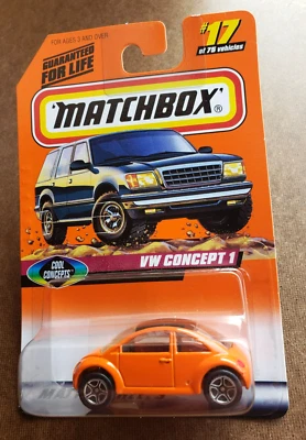 VTG 1997 Matchbox VW CONCEPT 1 VOLKSWAGEN Cool Concepts! 3 Orange 17/75 1:64 PR5 - Image 1 of 4