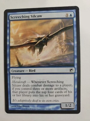 MTG Magic The Gathering Card Screeching Silcaw Creature Bird Blue Scars of Mirro - Image 1 of 2