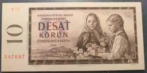 CZECHOSLOVAKIA CHECOSLOVAQUIA 10 KORUN 1960 P88d SC UNC - Picture 1 of 2