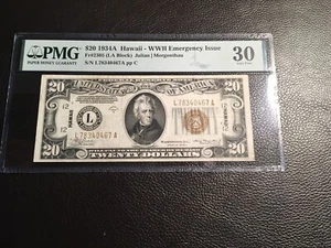 20.00 1934-A Fr 2305 Hawaii Note PMG 30 Very Fine - Picture 1 of 2